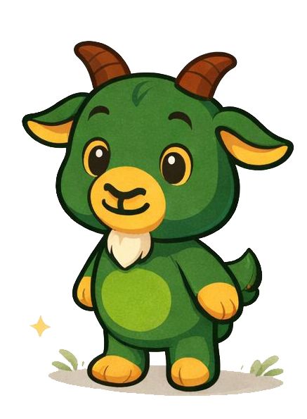 één van onze mascottes, Kiki het geitje